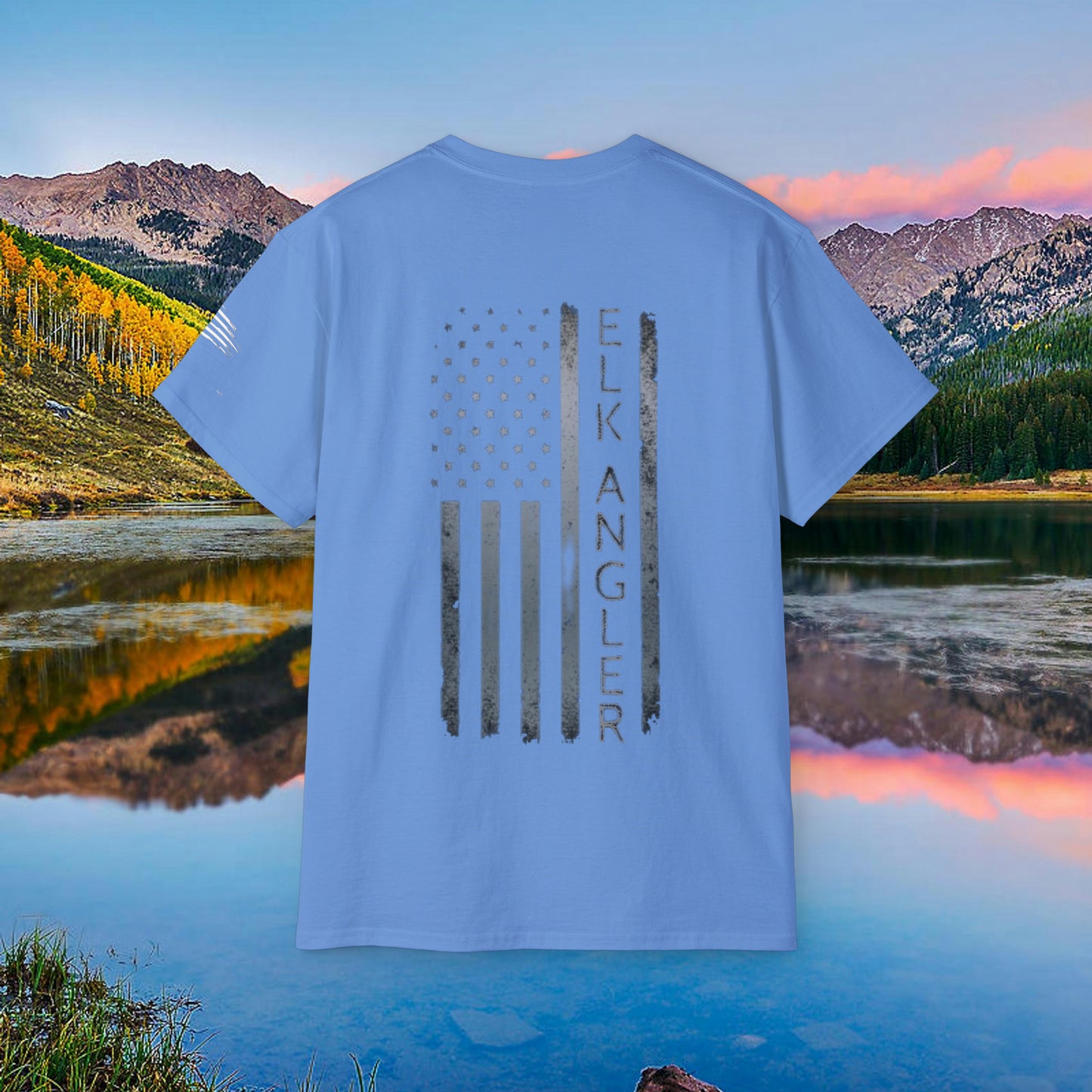 American Flag Shirt, Elk Angler Flag Shirt