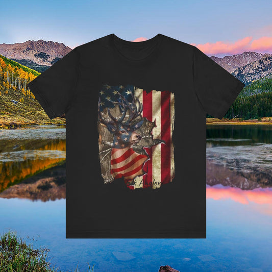 Patriotic Deer T-shirt, Buck Shirt, Whitetail Shirt