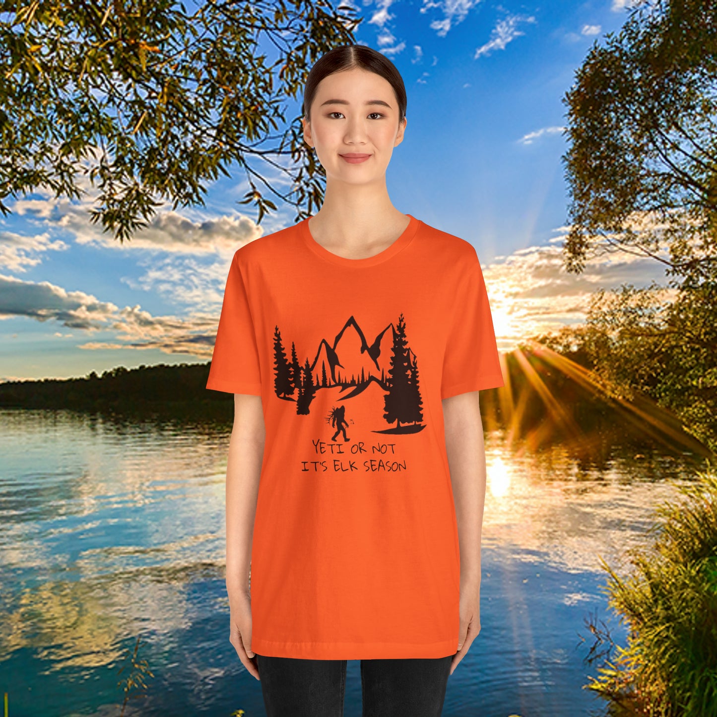 Yeti Shirt, Hunting Sasquatch, Elk Hunting Shirt, Funny Yeti T-shirt, Gift for Fisherman