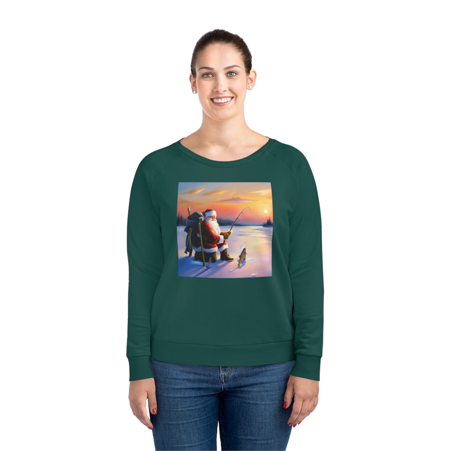 Women's Santa Icefishing Dazzler Relaxed Fit Sweatshirt