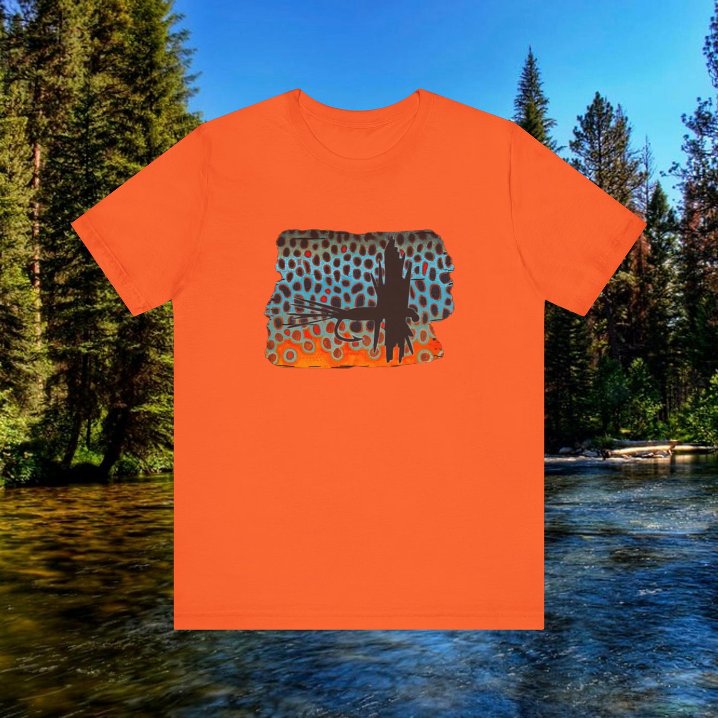 Flyfishing Short Sleeve Tee, Trout Fishing Shirt, Gift for Fisherman