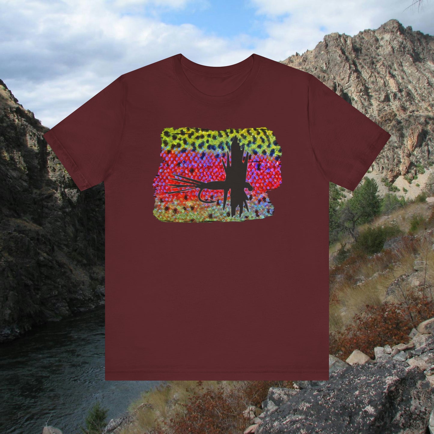 Flyfishing Short Sleeve Tee, Fishing Shirt, Trout T-shirt,  Gift for Fisherman