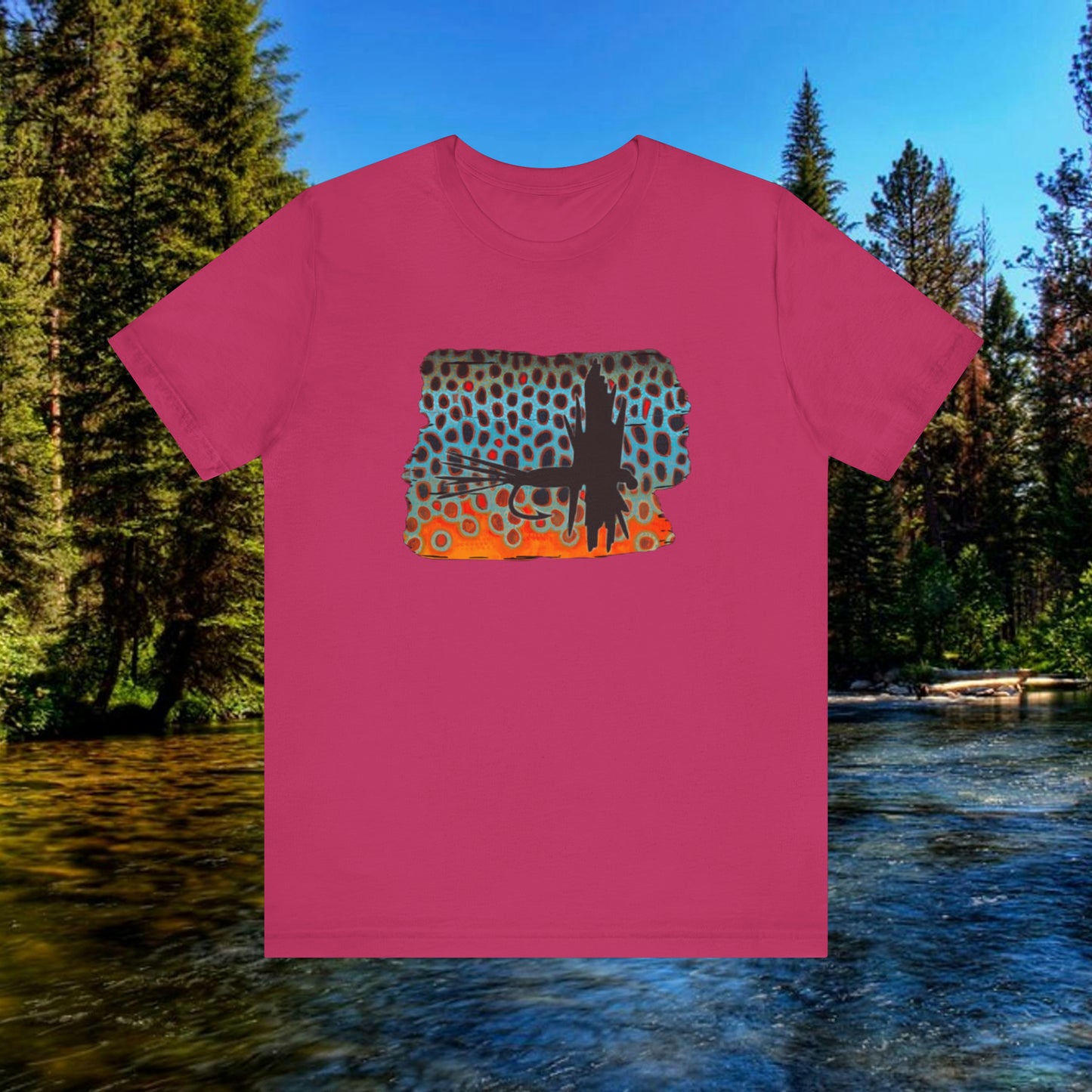Flyfishing Short Sleeve Tee, Trout Fishing Shirt, Gift for Fisherman