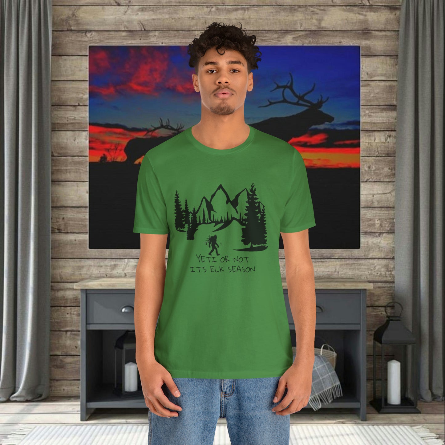 Yeti Shirt, Hunting Sasquatch, Elk Hunting Shirt, Funny Yeti T-shirt, Gift for Fisherman