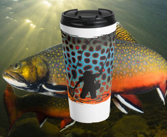 Flyfishing Stainless Steel Travel Mug, Flyfishing Mug, Fishing Coffee Cup, Gift for Fisherman