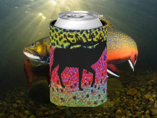 Rainbow Trout Elk Can Cooler
